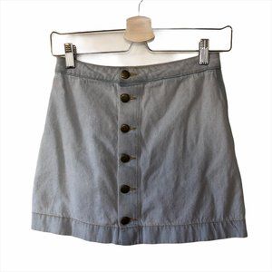 American Apparel l Button Front Denim A-Line Skirt